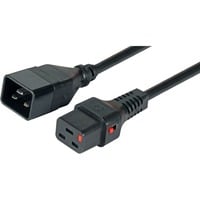 Voedingskabel C19-C20 IEC Lock Zwart, 2 meter